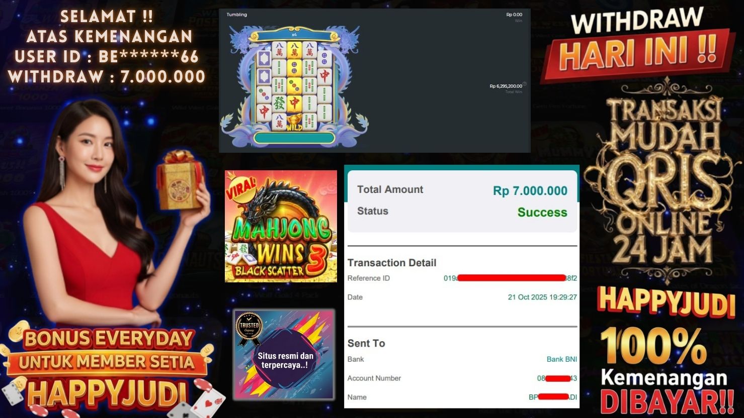 HAPPYJUDI JACKPOT SLOT MAHJONG WINS 3 BLACK SCATTER